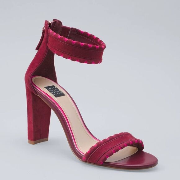 {WHBM}Nathalie Madder Suede/Leather Strappy Heels Size 10M.   B72 - Picture 2 of 11